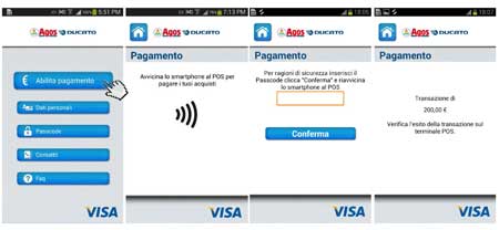 AgosDucato transazioneNFC passcode